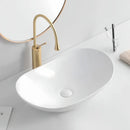 Axyaa Oval Ceramic Vanity Sink - Elegant Bathroom Washbasin, Drainage Accessories