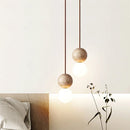 Axyaa Cream Travertine LED Pendant Light, Elegant Chandelier for Bedroom, Dining Room & Kitchen