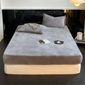 Axyaa Soft Flannel Fleece Fitted Sheet, Grey, 180x200cm, Mattress Protector