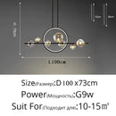 Axyaa Black Glass Ball Chandelier LED Pendant Lamps for Modern Home Decor