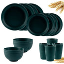 Axyaa Wheat Straw Tableware Set - Unbreakable Eco-Friendly Dinnerware & Cutlery