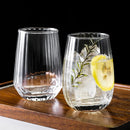 Axyaa Nordic Ripple Glass Tumbler Cup for Various Drinks - Transparent Drinkware