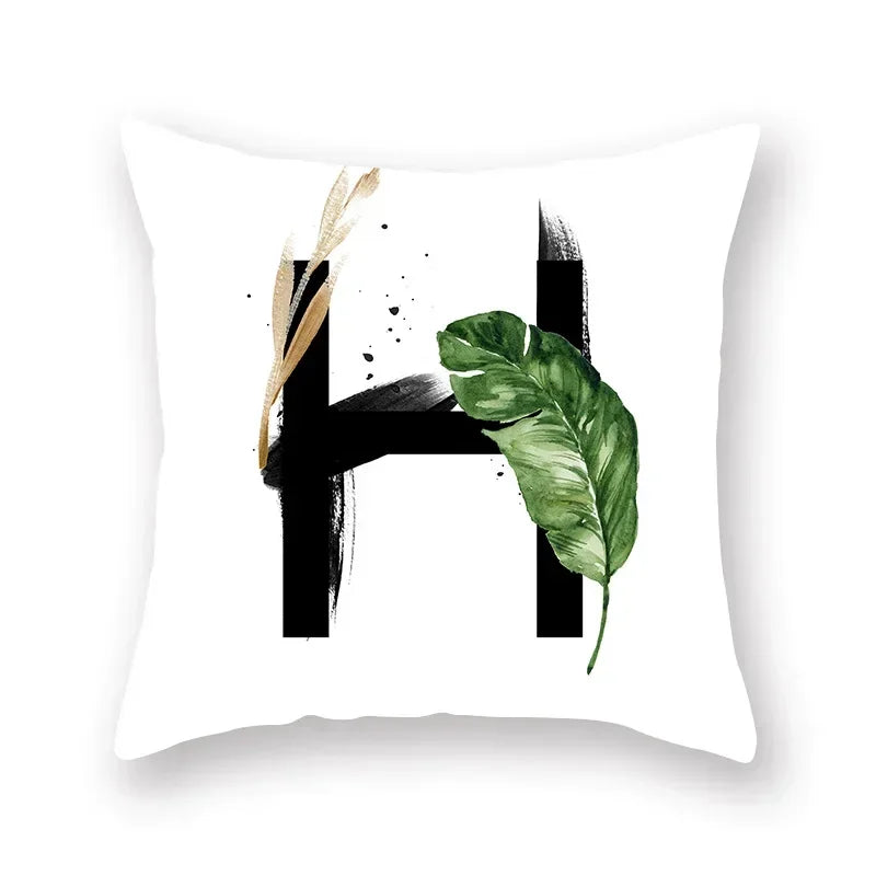 Floral Alphabet Pillow Case by Axyaa: Home & Car Decorative Cushion Cover