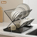 Axyaa 2 Tier X-Shape Dish Drying Rack - Kitchen Tableware Holder & Shelf