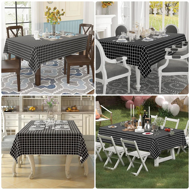 Axyaa Plaid Waterproof Tablecloth | Stain Proof & Washable Table Cover