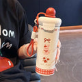 Axyaa Cute Cat Thermos Bottle 600ml Stainless Steel Portable Water Bottle