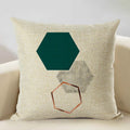 Axyaa Geometry Cushion Cover - 45x45cm Linen Pillow Case for Home Decor