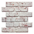 Axyaa 3D Whitewash Brick Tile Stickers, Matte Texture, 30x30cm, Water/Mold Resistant