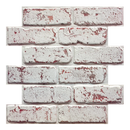 Axyaa 3D Whitewash Brick Tile Stickers, Matte Texture, 30x30cm, Water/Mold Resistant