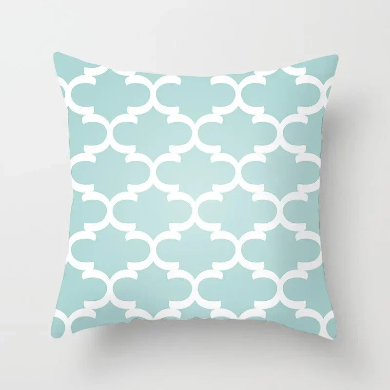 Modern Geometry Print Pillow Case for Home Decor by Axyaa - Mint Green Pillow Cover