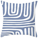 Axyaa Abstract Geometric Pillowcase in Nordic Blue Purple - Peach Skin Fabric