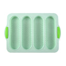 Axyaa 4-Grid Silicone French Bread Baking Mold - Nonstick Baguette Tray