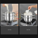 Axya 304 Stainless Steel Steamer & Soup Pot for Gas Induction Cookers