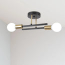 Axyaa Modern Black/Gold LED Chandelier Ceiling Lamp for Living Room & Bar