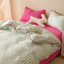 Axyaa Solid Color Shell Bedding Set - Embroidered Student Dorm Four Piece Suit