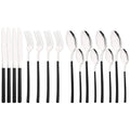 Axyaa Black Gold Stainless Steel Cutlery Set - 16 Piece Dinnerware Flatware Silverware
