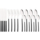 Axyaa Black Gold Stainless Steel Cutlery Set - 16 Piece Dinnerware Flatware Silverware