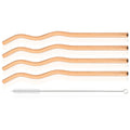 Axyaa Stainless Steel Wavy Straws Set with Brush for Drinks Bar Accessories