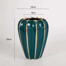 Gold Ceramic Vase with Flowers: Axyaa High-End Home Decor & Living Room Accent