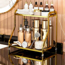 Axyaa 3 Tier Gold Vanity Organizer for Countertop Storage & Display