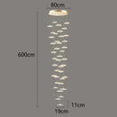Axyaa Crystal Chandelier Stair Pendant Lamp Living Room Light Fixture