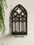 Axyaa Black Gothic Wooden Door Frame Shelf for Witch Home Decor