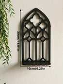 Axyaa Black Gothic Wooden Door Frame Shelf for Witch Home Decor