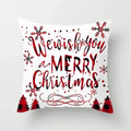 Red Flake Snow Deer Cushion Cover Set by Axyaa for Festive Home Decor