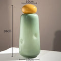 Axyaa Glass Vase with Cover: Decorative Desk & Room Aesthetic Floral Pot