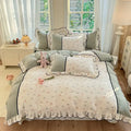 Axyaa Spring Lace Bedding Set: Quilt Cover, Bed Sheet - Fresh Pastoral Style