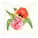 Axyaa Pink & White Flower Pattern Pillow Cover 45*45cm