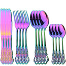 Axyaa Vintage Stainless Steel Cutlery Set - 16-Piece Flatware Dinnerware Kit
