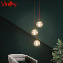 Axyaa Crystal LED Pendant Chandelier: Nordic Iron Lighting Fixture for Home Decor & Aesthetics