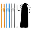 Axyaa Ice-sugar Gourd Glass Straws (8Pcs) - Bar Accessories for Drinks, Smoothies, Juice