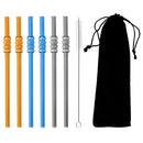 Axyaa Ice-sugar Gourd Glass Straws (8Pcs) - Bar Accessories for Drinks, Smoothies, Juice