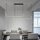 Axyaa Gold U-Shaped Linear LED Island Pendant Light for Kitchen & Dining