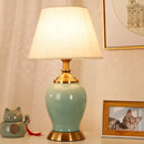 Axyaa Simple Modern New Chinese Ceramic Table Lamp for Bedroom and Living Room