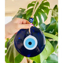 Axyaa Blue Evil Eye Glass Wall Hanging Home Protection Charm Wall Decor
