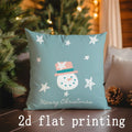 Axyaa Christmas Animal & Snowman Pillow Cover for Sofa, Bedroom, Car