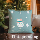 Axyaa Christmas Animal & Snowman Pillow Cover for Sofa, Bedroom, Car