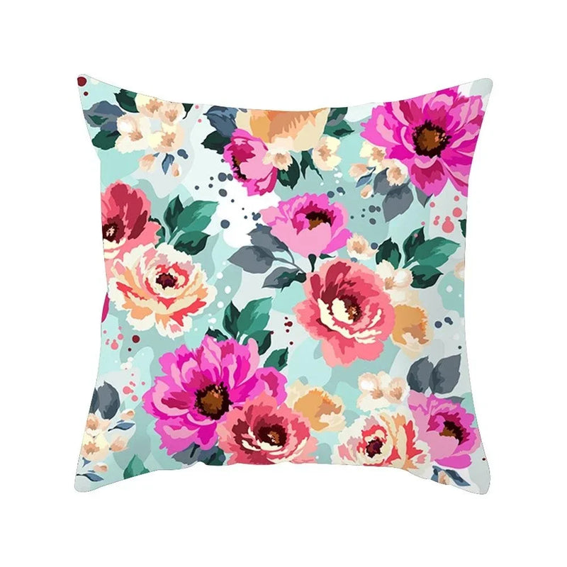 Axyaa Plant Flower Printed Pillow Case for Sofa & Home Decoration