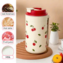 Axyaa Cherry Design Coffee Cup: Portable, Heat-resistant, Leak-proof Water Mug