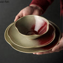 Axyaa Ceramic Flower Shape Plate Set for Molecular Cuisine Tableware
