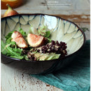 Axya Ceramic Noodle Soup Bowls - Fission Pattern - Large Vegetable Bowls