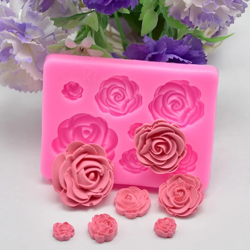 Silicone 3D Flower Mold for Cake Candy Chocolate Soap DIY Baking Tool by Axyaa