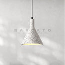 Axyaa White Terrazzo E27 Pendant Lamp: Nordic LED Light Fixture for Home Decor
