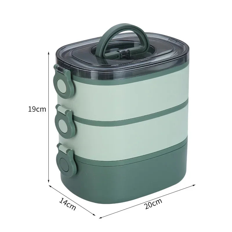 Axyaa 3-Layer Stainless Steel Lunch Box - Leakproof & Microwavable Food Container