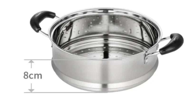 Axya Stainless Steel Double Bottom Soup Pot Multi-Purpose Cookware