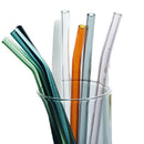 Axyaa Glass Straws Set of 8 - Eco-Friendly Reusable High Borosilicate Glass Drinking Straws