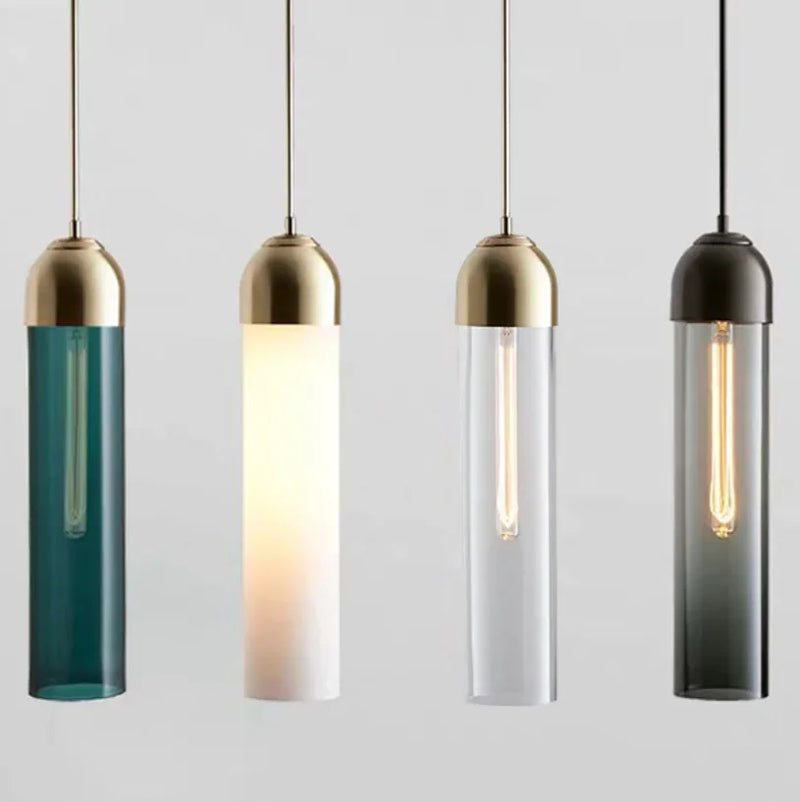 Axyaa Glass Pendant Lamps for Home Decor Lighting with E14 Bulb Base